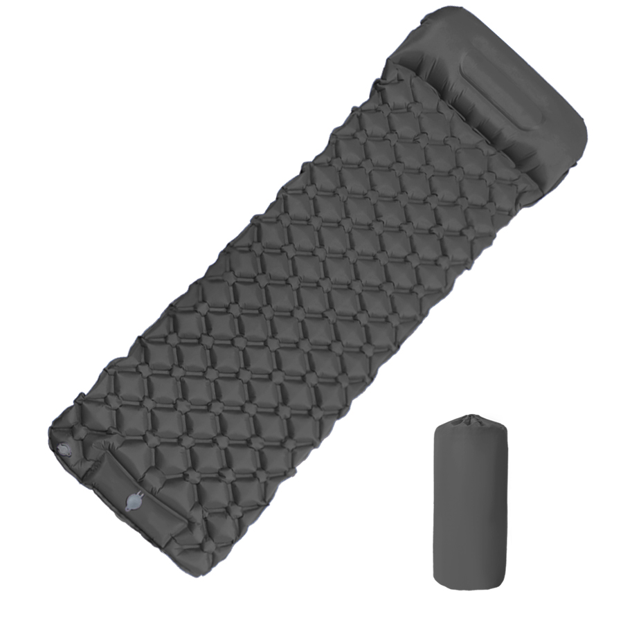 Outdoor Camping Mattress - 190*60 センチメートル屋外キャンプインフレータブルマットレススリーピングパッド枕付き超軽量エアマット内蔵インフレータポンプハイキング RV