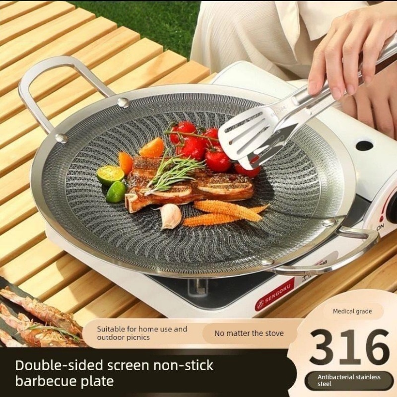 Outdoor Camping Outlet - 316ステンレス鋼多機能調理BBQグリルパン、キャンプ、家庭用キッチン、ガスコンロ対応、IH調理器対応