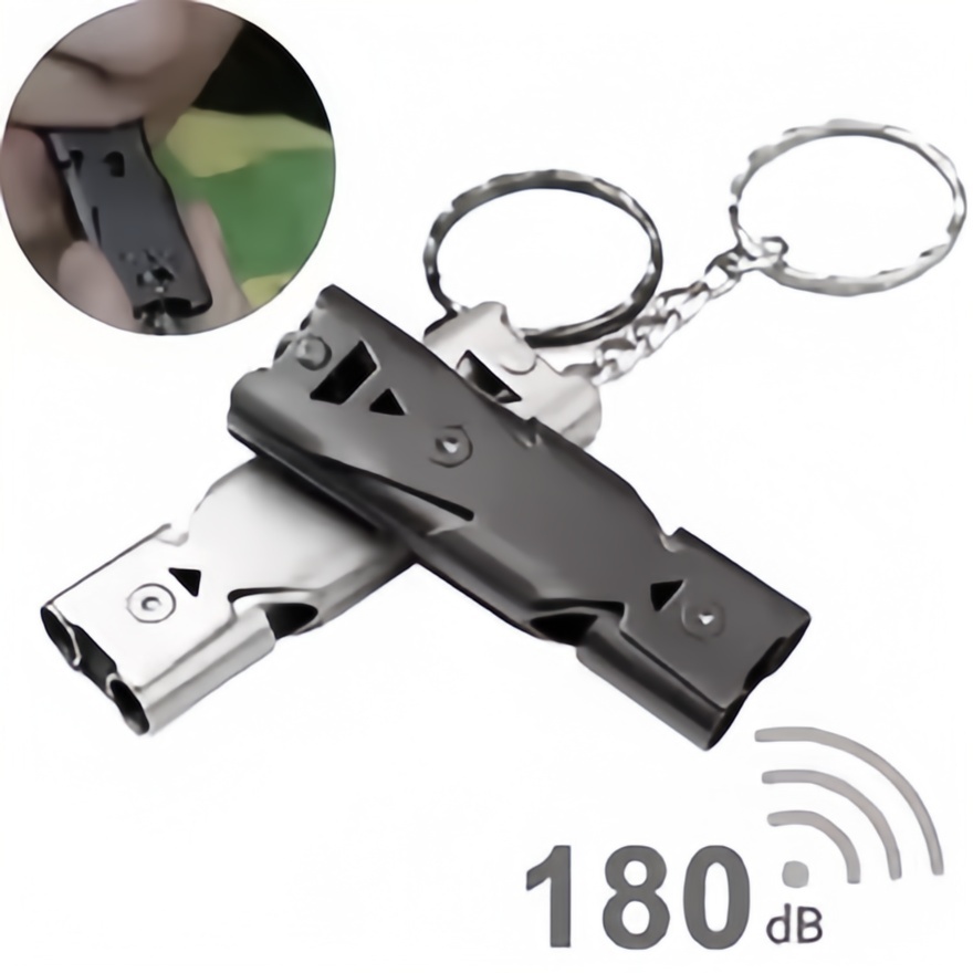 Outdoor Camping Youtube - サバイバルホイッスルキーホルダー 緊急用大音量安全アラーム アウトドアキャンプハイキング用 ダブルチューブデザイン 高デシベルサウンド