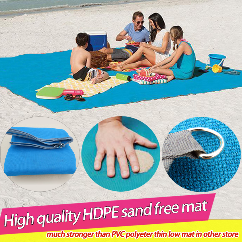 Outdoor Camping Mats Large - Lohascamping ビーチマット、砂の無料マット、折りたたみマット、屋外マット、キャンピングマット、ピクニック毛布、砂ビーチマット、ポータブルマット、軽量マット ラージビーチマット サンドフリーマット 折りたたみ屋外キャンプマット ピクニックブランケット