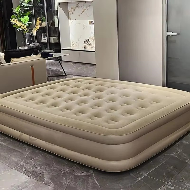 Outdoor Camping Mattress - インフレータブルPVCスリーピングマットレス,豪華な2人用キャンプマットレス,ポンプ内蔵,厚手