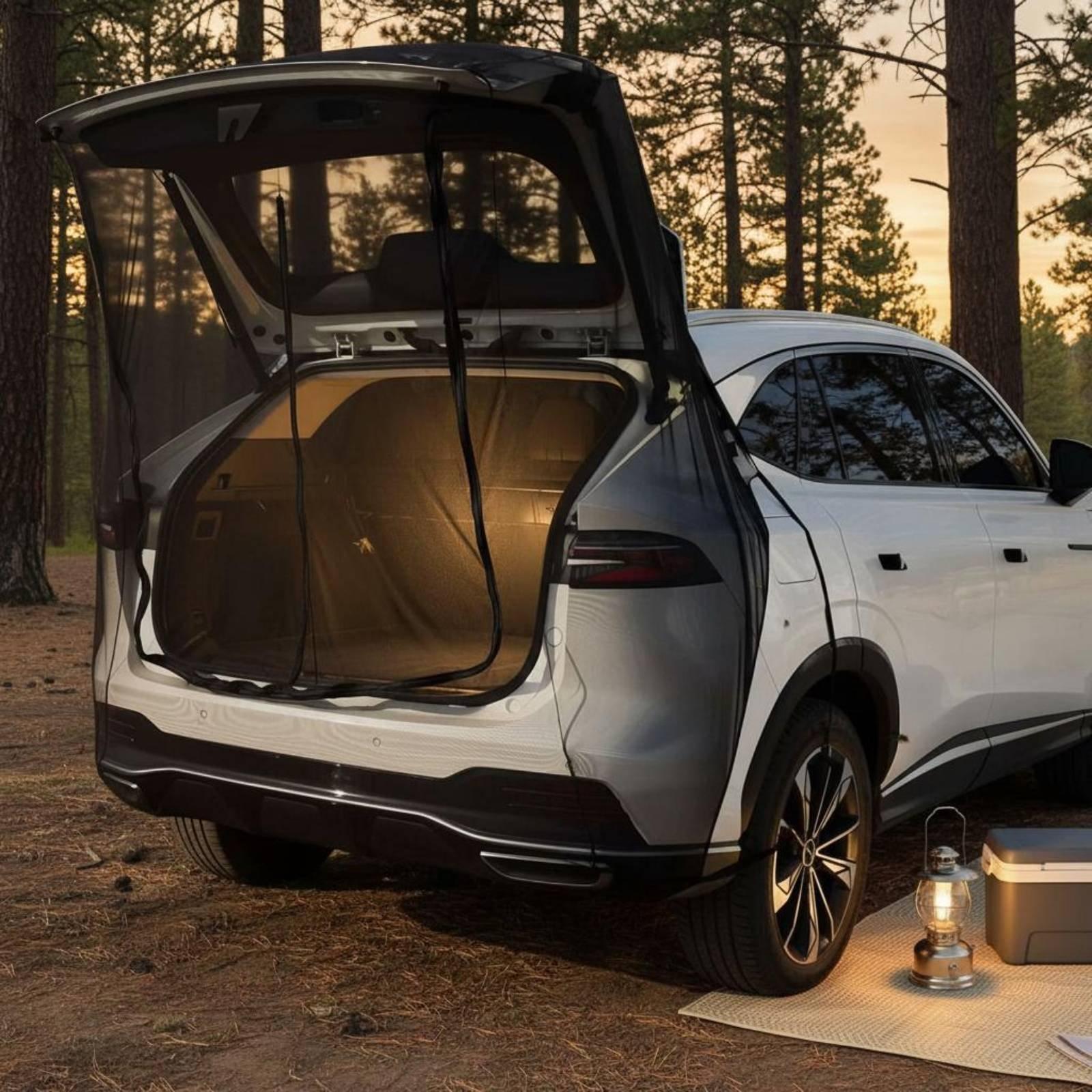 Outdoor Camping Mosquito Net - リアドアメッシュ蚊帳テールゲートテント屋外キャンプアクセサリーSUV車トランクドッキングテント