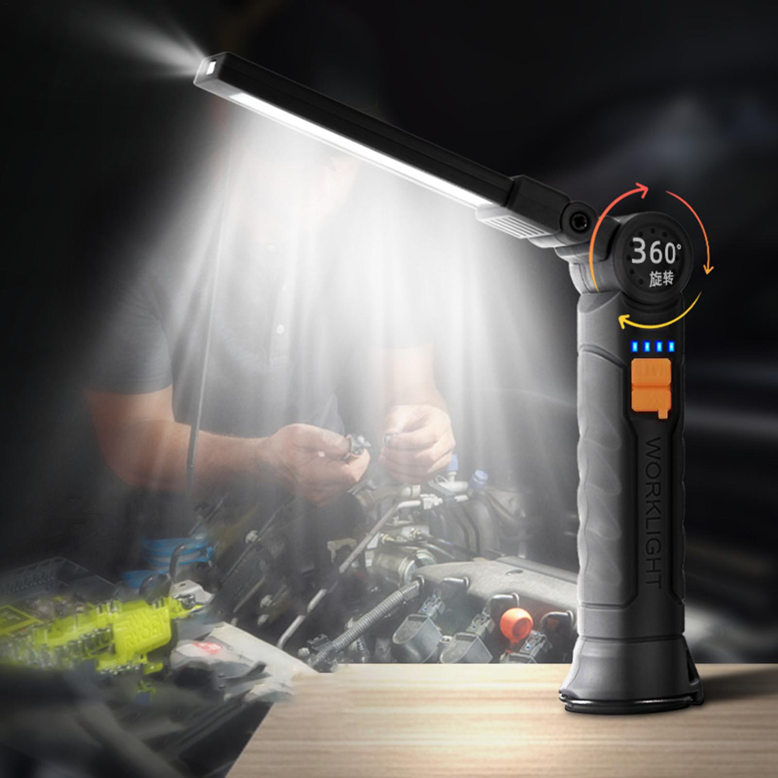 Outdoor Camping Jobs - 充電式LED懐中電灯 マグネット＆フック付き 防水仕様 作業現場のセキュリティ 夜間作業 アウトドア