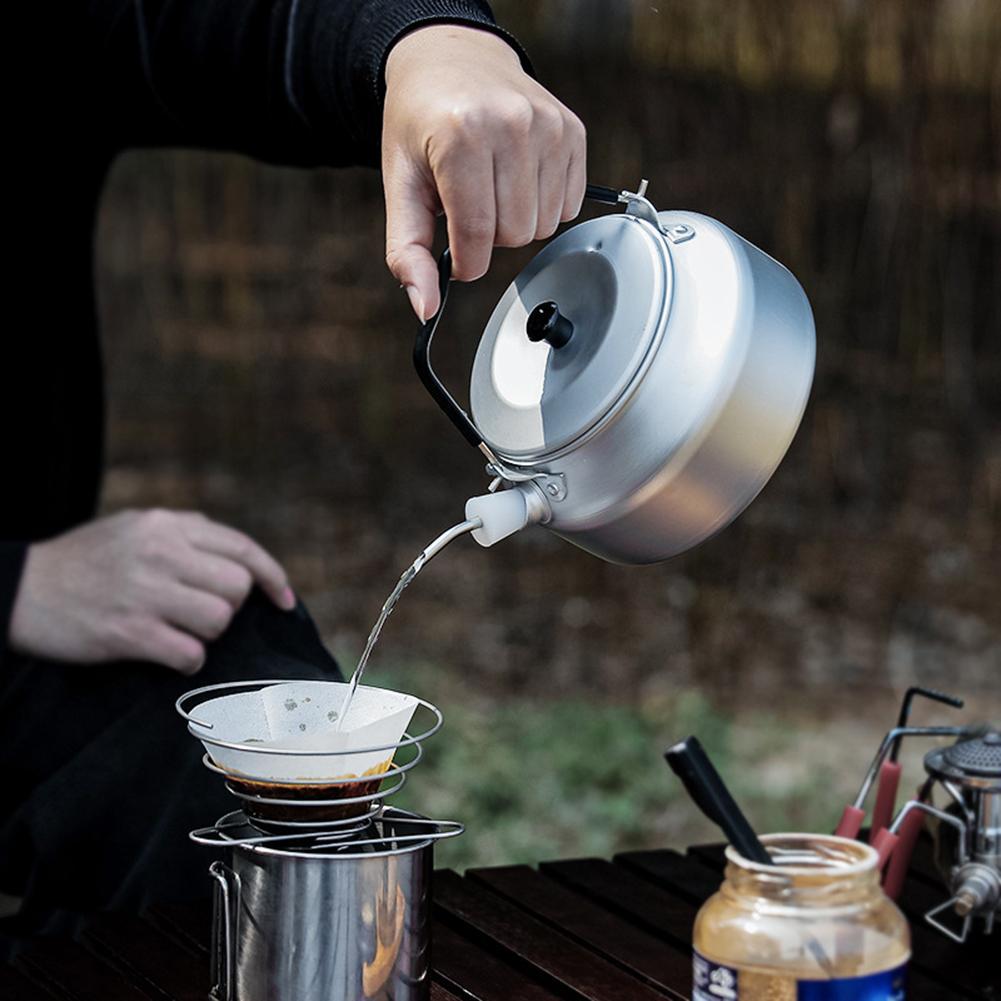 Outdoor Camping Youtube - 800ml 屋外ポータブルティーポットケトル 延長チューブノズル付き 屋外食器 キャンプ ハイキング