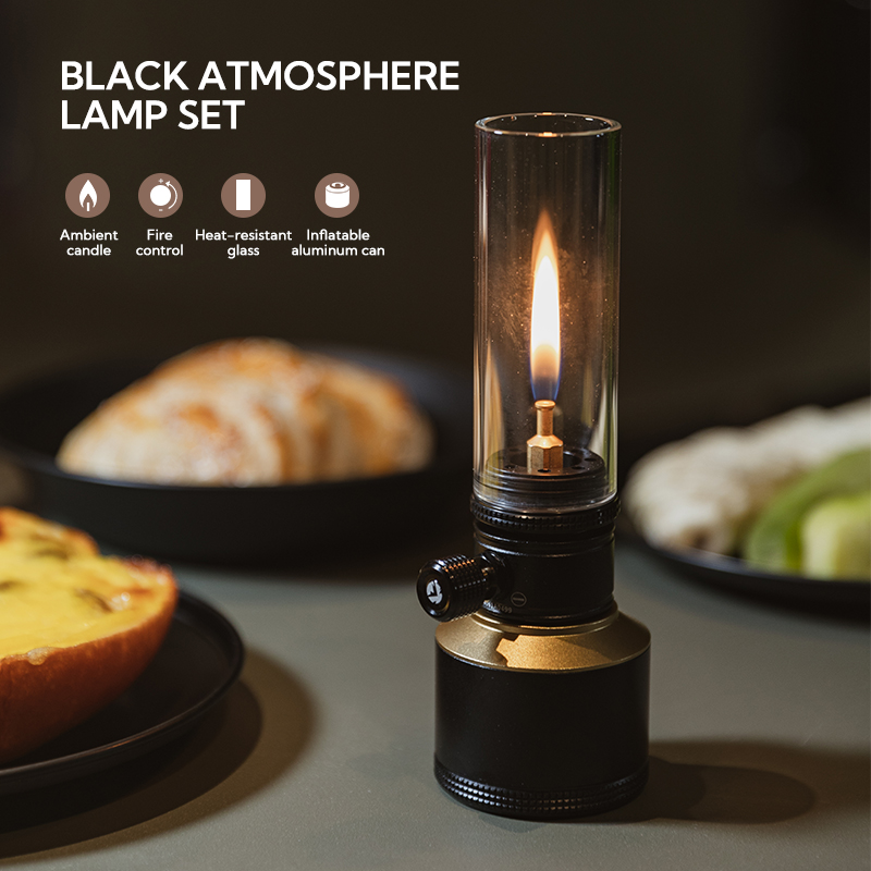 Outdoor Camping Glamping Share - キャンプムーン雰囲気キャンドルライトセット、インフレータブルアルミ缶、アウトドアキャンプ、バーベキューを装備