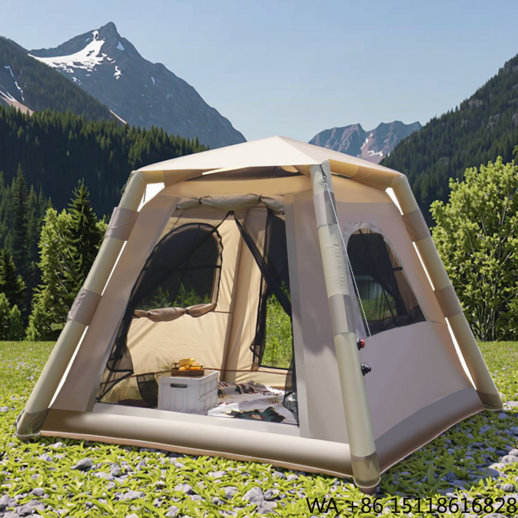 Outdoor Camping Tent Waterproof - 高級オックスフォード製ハンディインフレータブルキャンプテント、簡単設置、ファミリーキャンプテント、屋外UV耐性防水エアインフレータブルテント