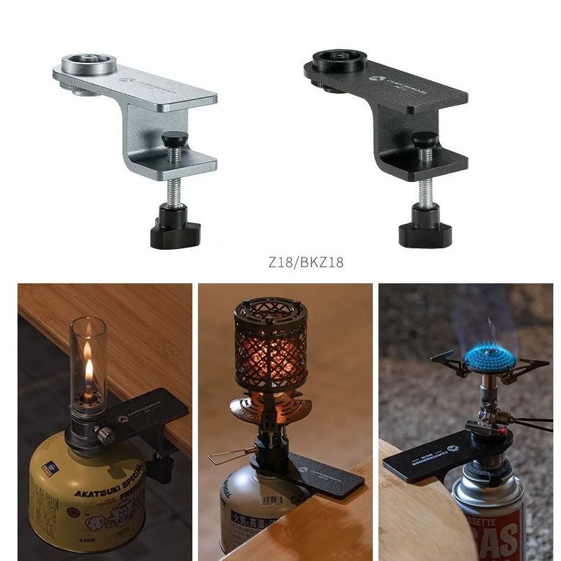 Outdoor Camping Outlet - キャンプデスクトップクリップ延長アクセサリーフラットガスタンクランプストーブヘッド加熱ストーブテーブル固定クリップキャンプムーン Z18