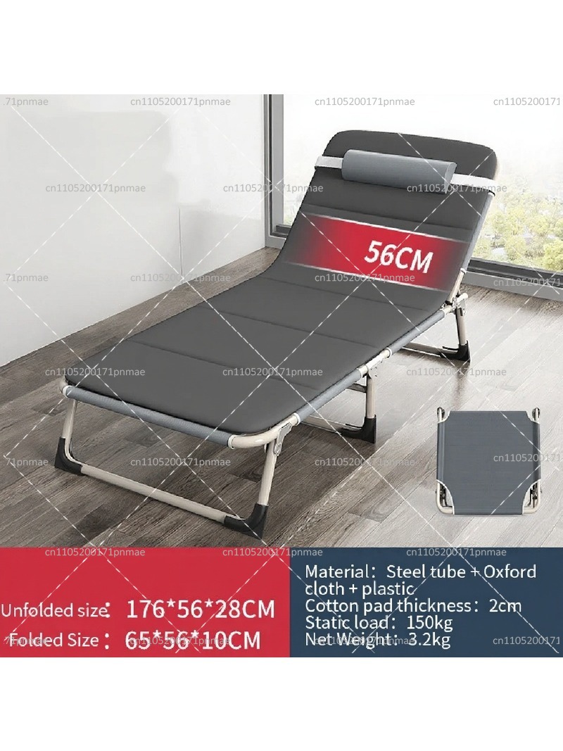 Outdoor Camping Mattress - 金属製折りたたみシングルベッド モダンオフィス用ポータブルベッド 調節可能な椅子マットレス キャンプ・アウトドア用