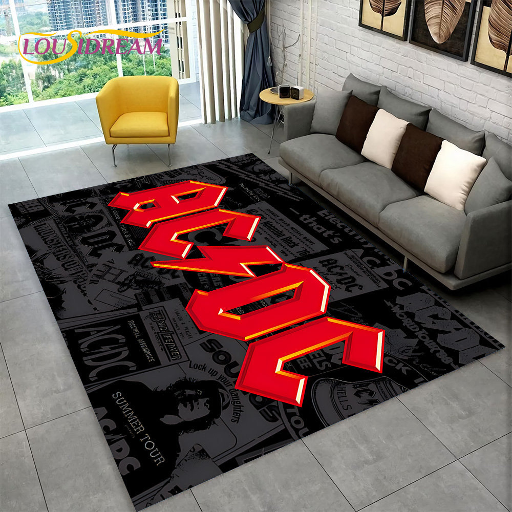 Outdoor Camping Mats Large - AC/DC ロックバンドエリアラグ 大型、カーペットラグ 家庭用 リビングルーム 寝室