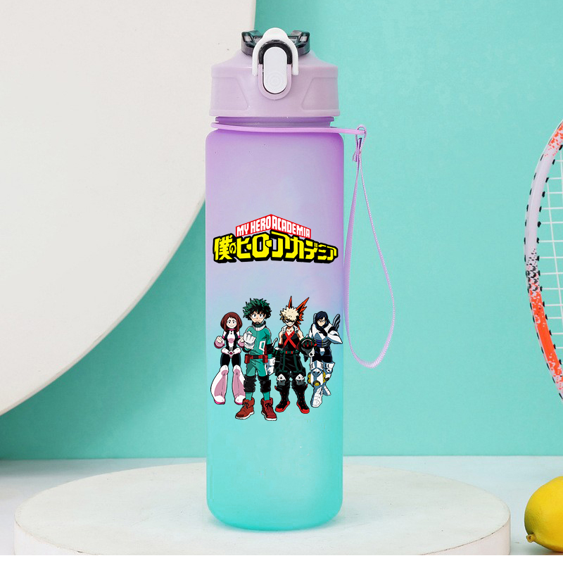 Outdoor Camping Water Tank - 750 ミリリットルアニメ私のヒーロー学界ストロー水筒女性男性漫画飲料水カップ屋外大容量キャンプドリンクカップギフト