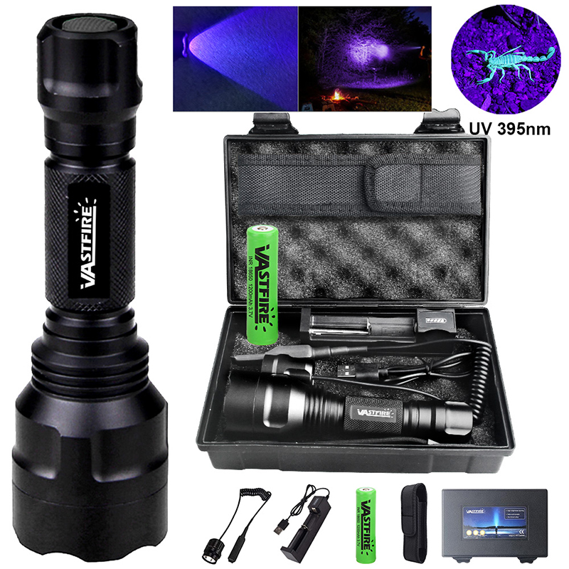 Outdoor Camping Glamping Share - ハイパワーLED UV懐中電灯セット 395NM/青色光トーチ 1モード アルミ合金ランプ キャンプ用