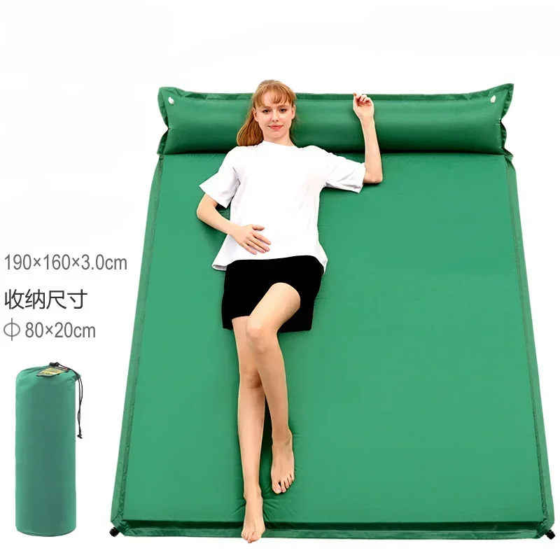 Outdoor Camping Mats Large - 幅広 160 センチメートル自動自己膨張マットレス屋外クッション 190*160*3 センチメートル大スペースキャンプマット 2
