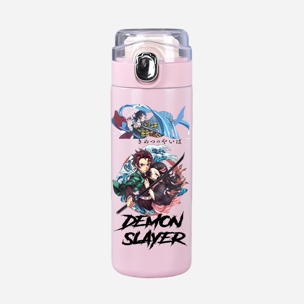 アニメ漫画デーモンスレイヤープリント魔法瓶カップポータブルス - Outdoor Camping Water Tank のレビューと価格