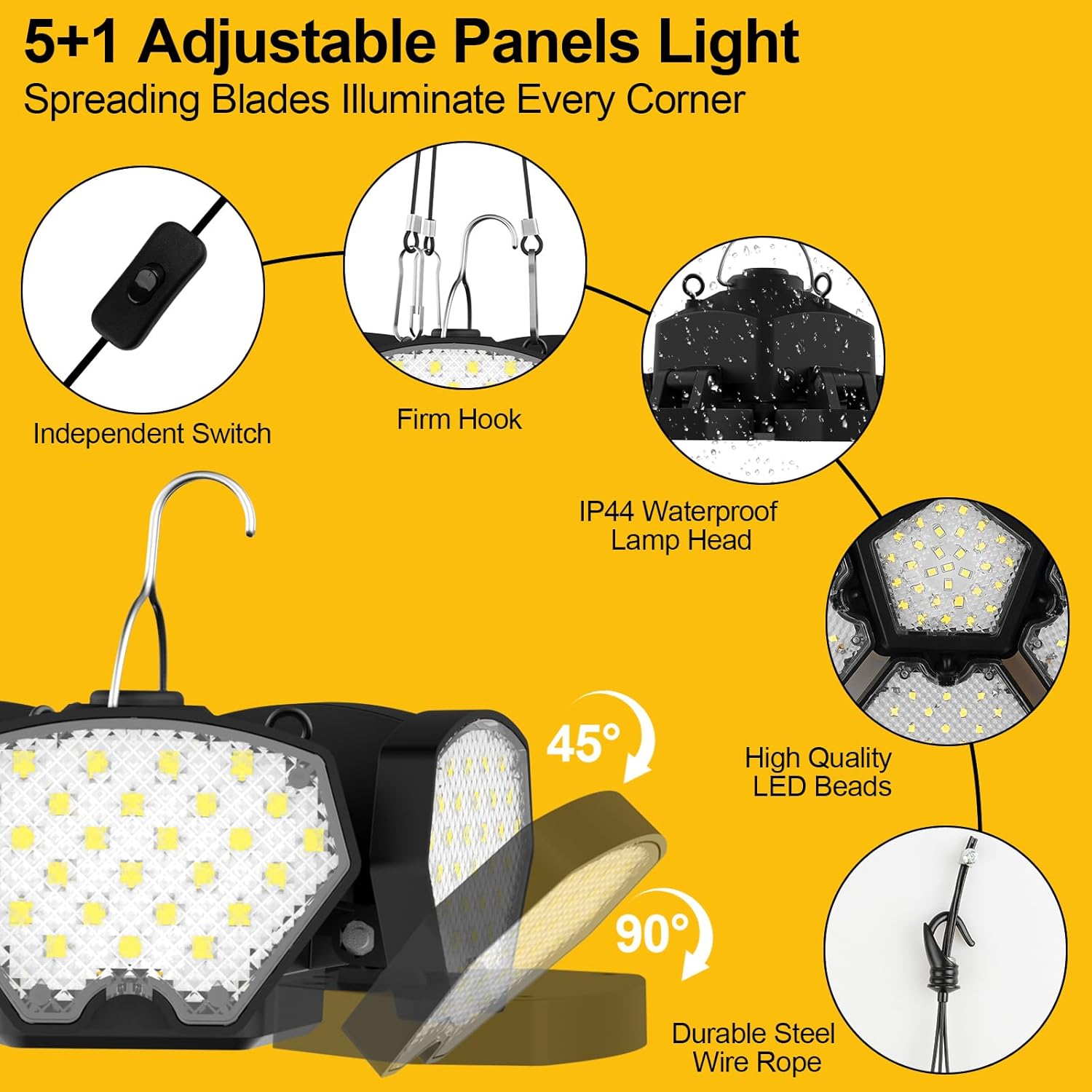 電池式小屋用ライト屋外キャンプ用LED作業灯DeWalt 6 - Outdoor Camping Jobs のレビューと価格