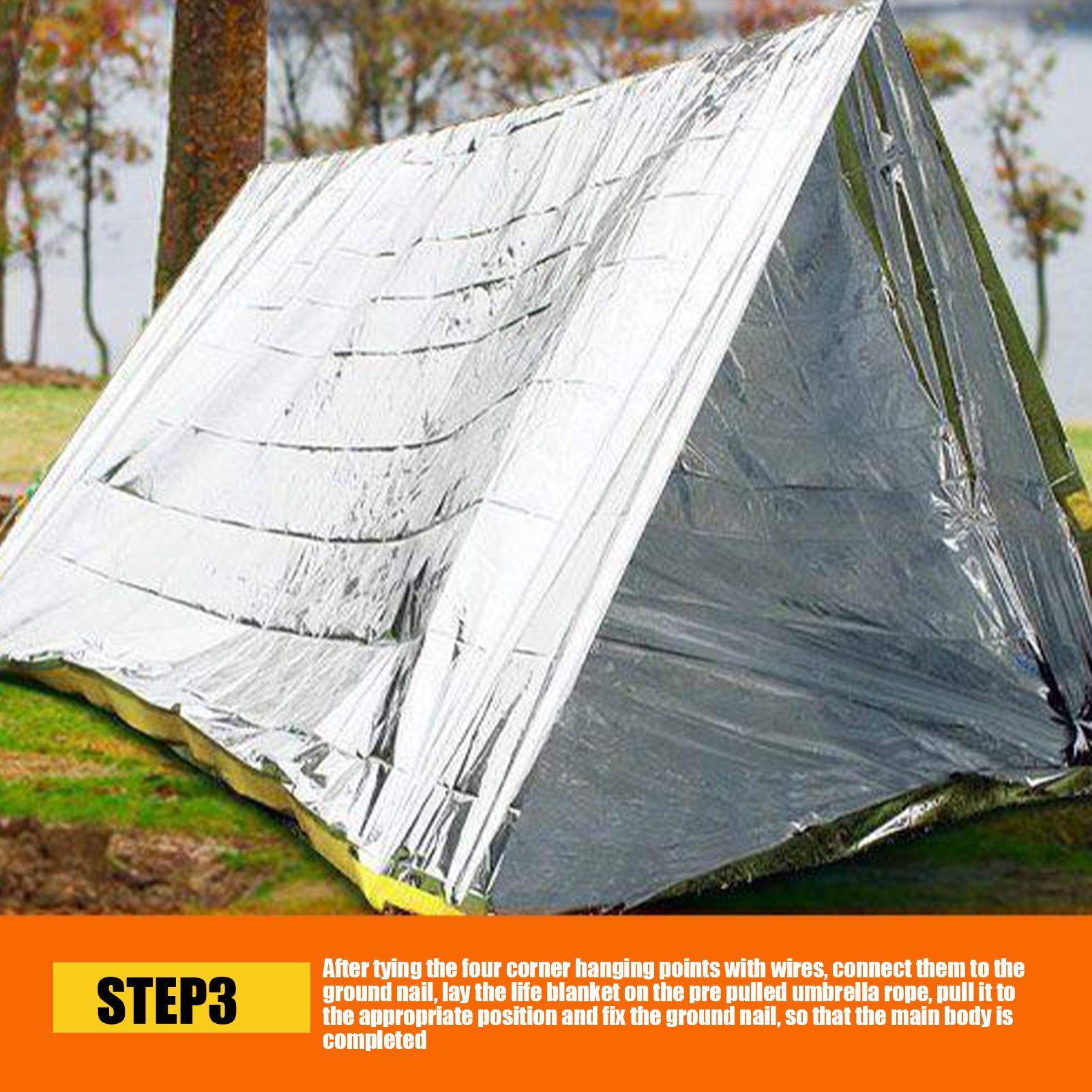 1PC 緊急ブランケット防風防水フォイルサーマルサバイバルギ - First Aid Kit Camping のレビューと価格