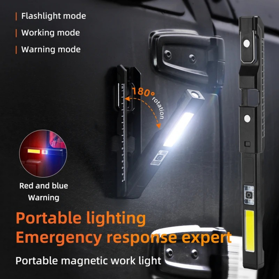 充電式 LED 懐中電灯 マグネットとフック付き、作業現場の - Outdoor Camping Jobs のレビューと価格