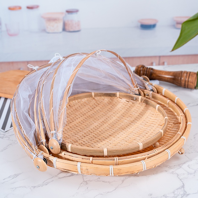 竹編みバスケット防蚊帳果物野菜バスケットちりとりテントバスケ - Outdoor Camping Mosquito Net のレビューと価格