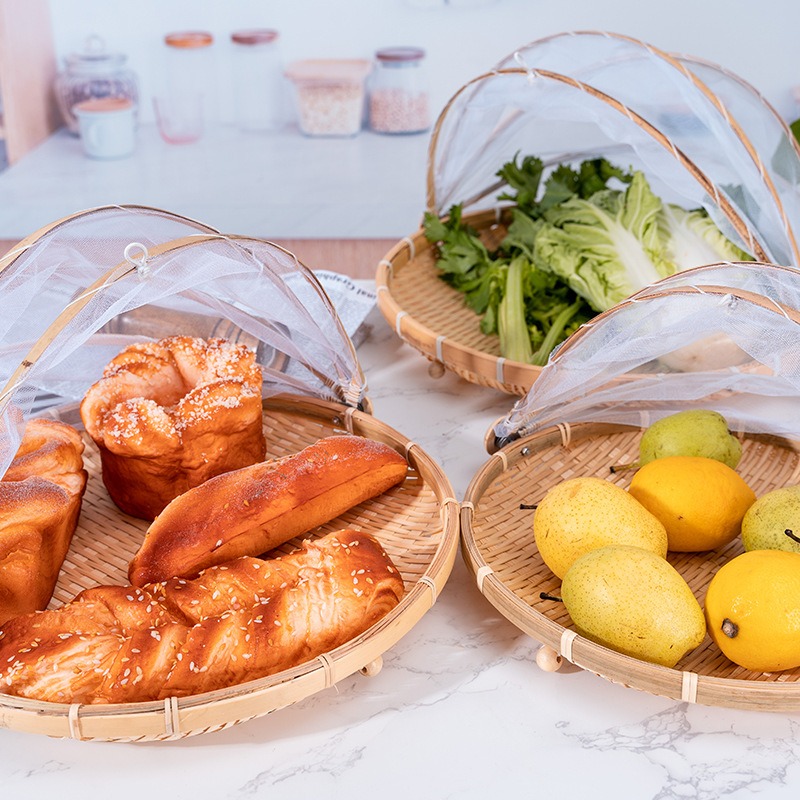 竹編みバスケット防蚊帳果物野菜バスケットちりとりテントバスケ - Outdoor Camping Mosquito Net のレビューと価格