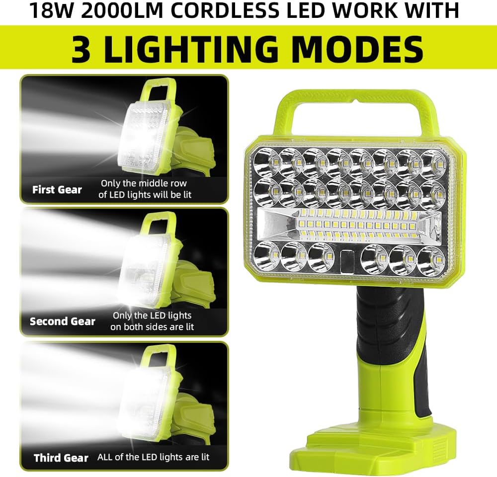 18W 2000LM コードレス LED 懐中電灯 リョービ - Outdoor Camping Jobs のレビューと価格