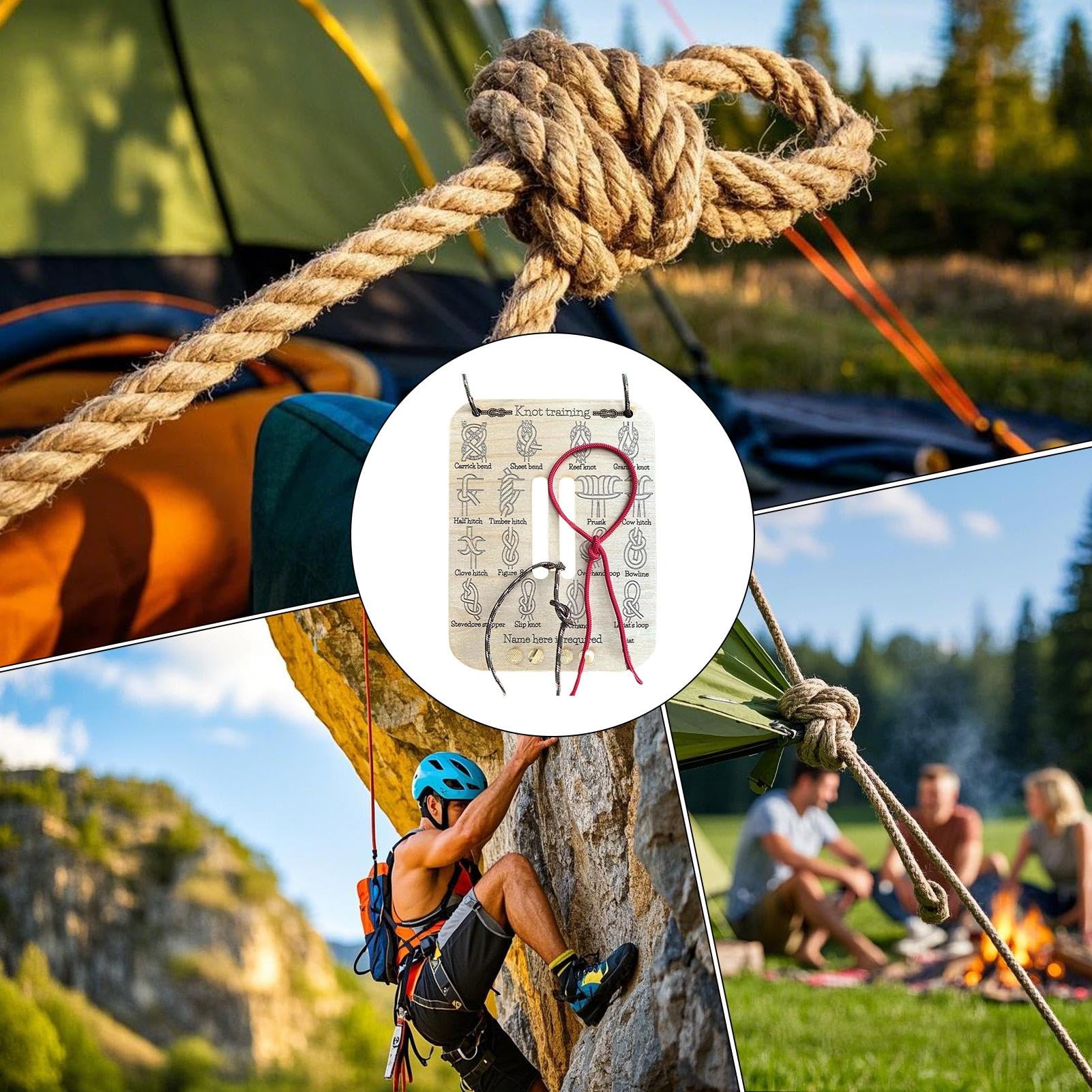 クリエイティブ結び目練習ボードロープ学習キット大人用アウトド - Outdoor Camping Ideas のレビューと価格