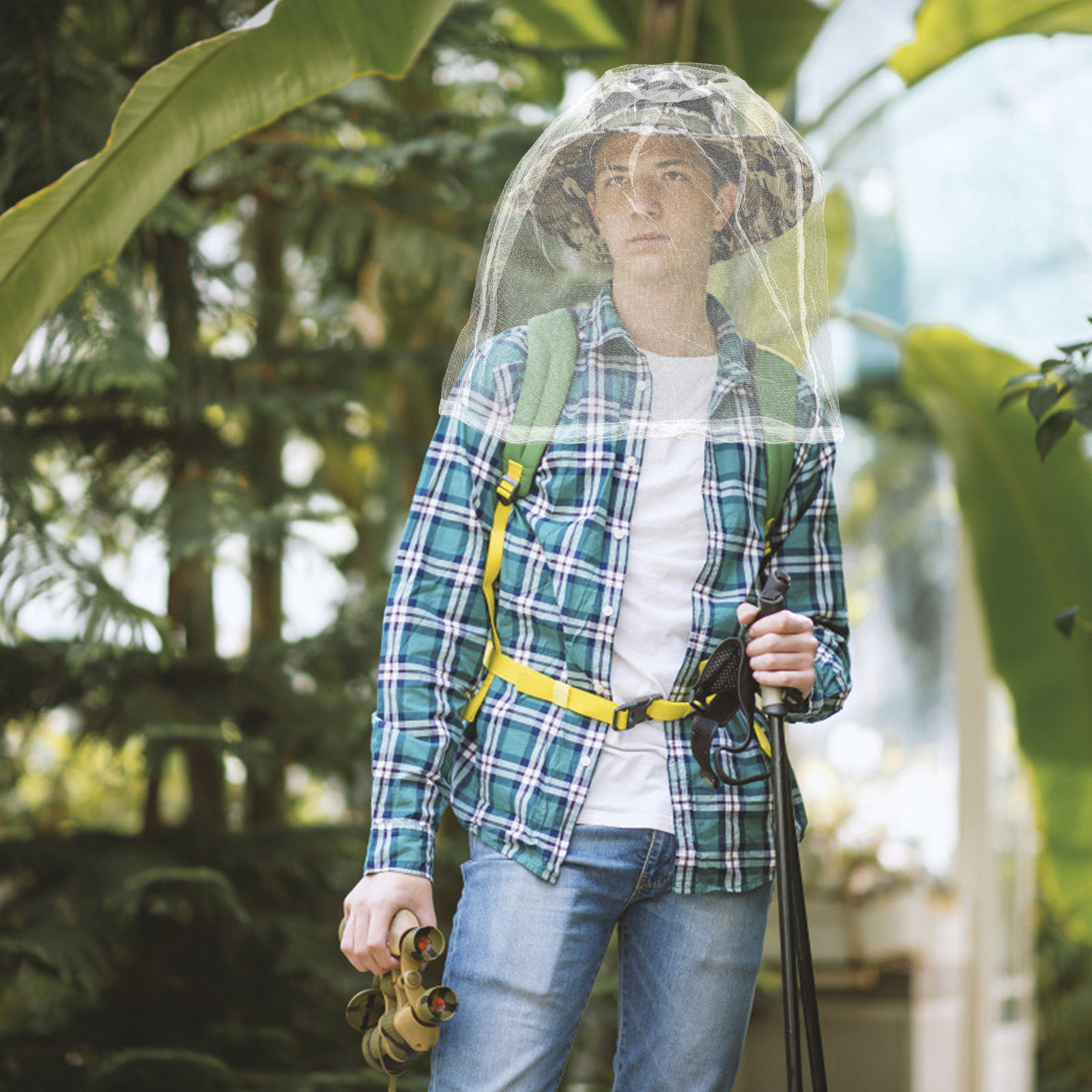 2 個の蚊よけヘッドネット屋外メッシュ帽子ハエ保護ネット軽量 - Outdoor Camping Mosquito Net のレビューと価格