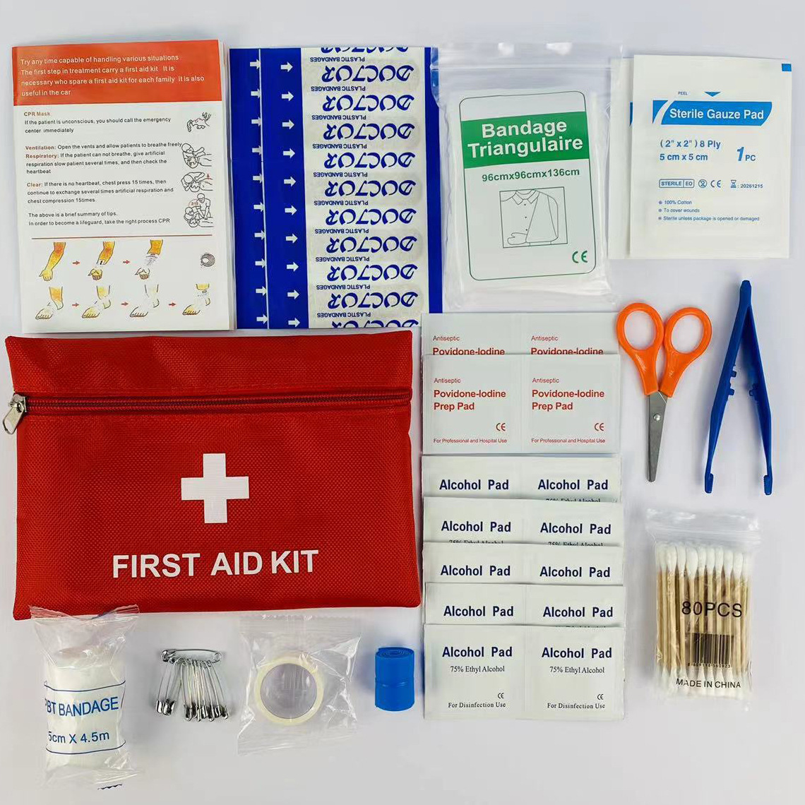 14点入り救急セット、トラウマキット、旅行、自宅、オフィス、 - First Aid Kit Camping のレビューと価格