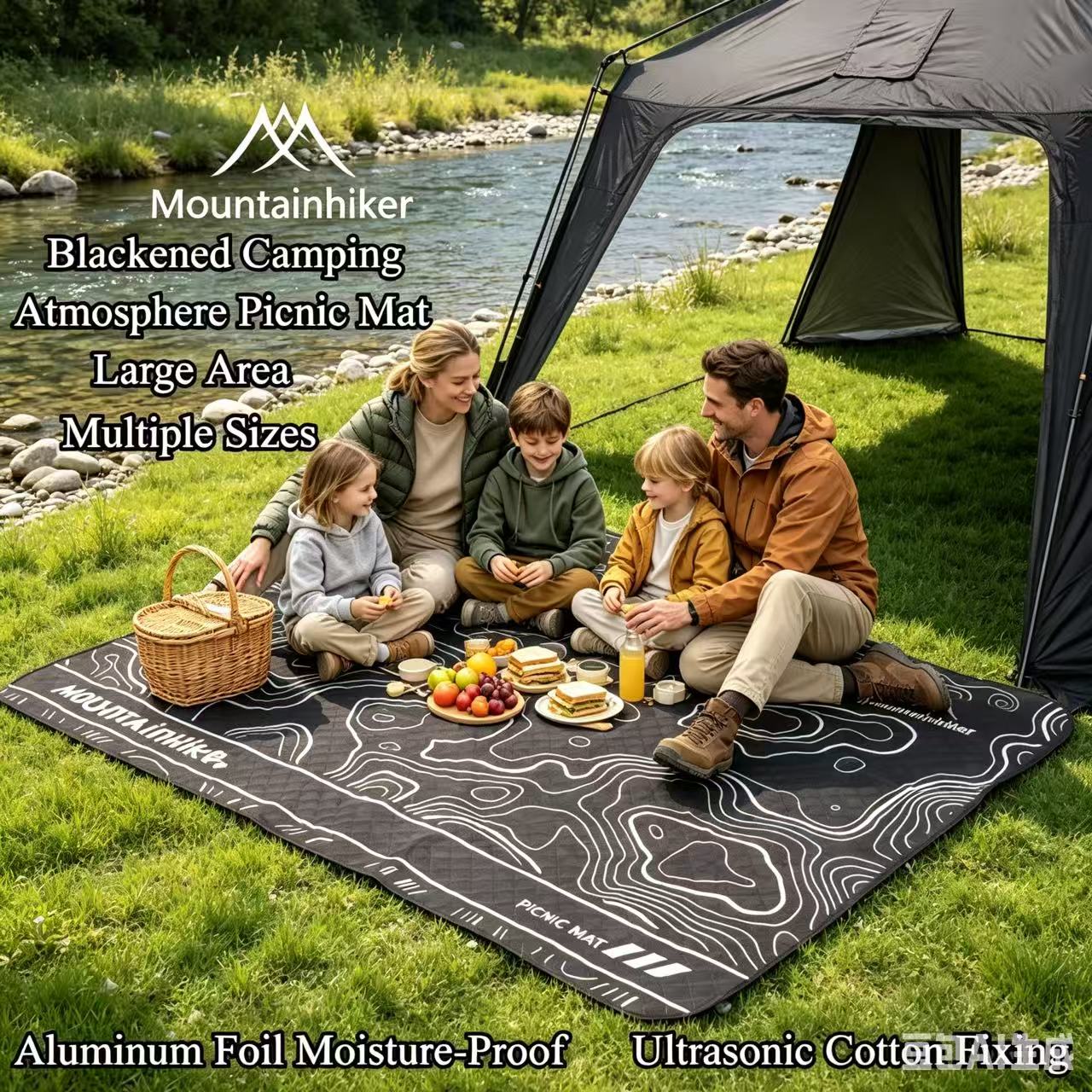 MOUNTAINHIKER 黒く染まったピクニックマット 特 - Outdoor Camping Mats Large のレビューと価格