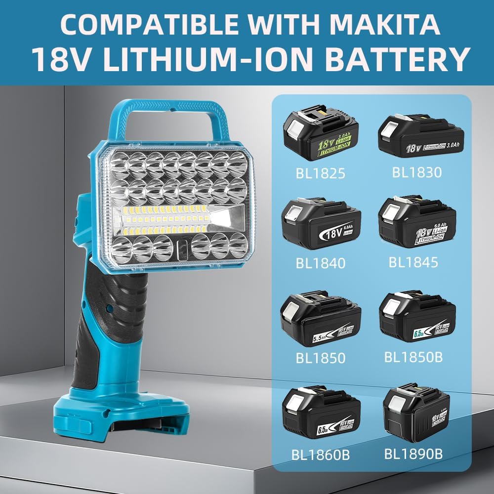 18W 2000LM コードレス LED 懐中電灯 マキタ  - Outdoor Camping Jobs のレビューと価格
