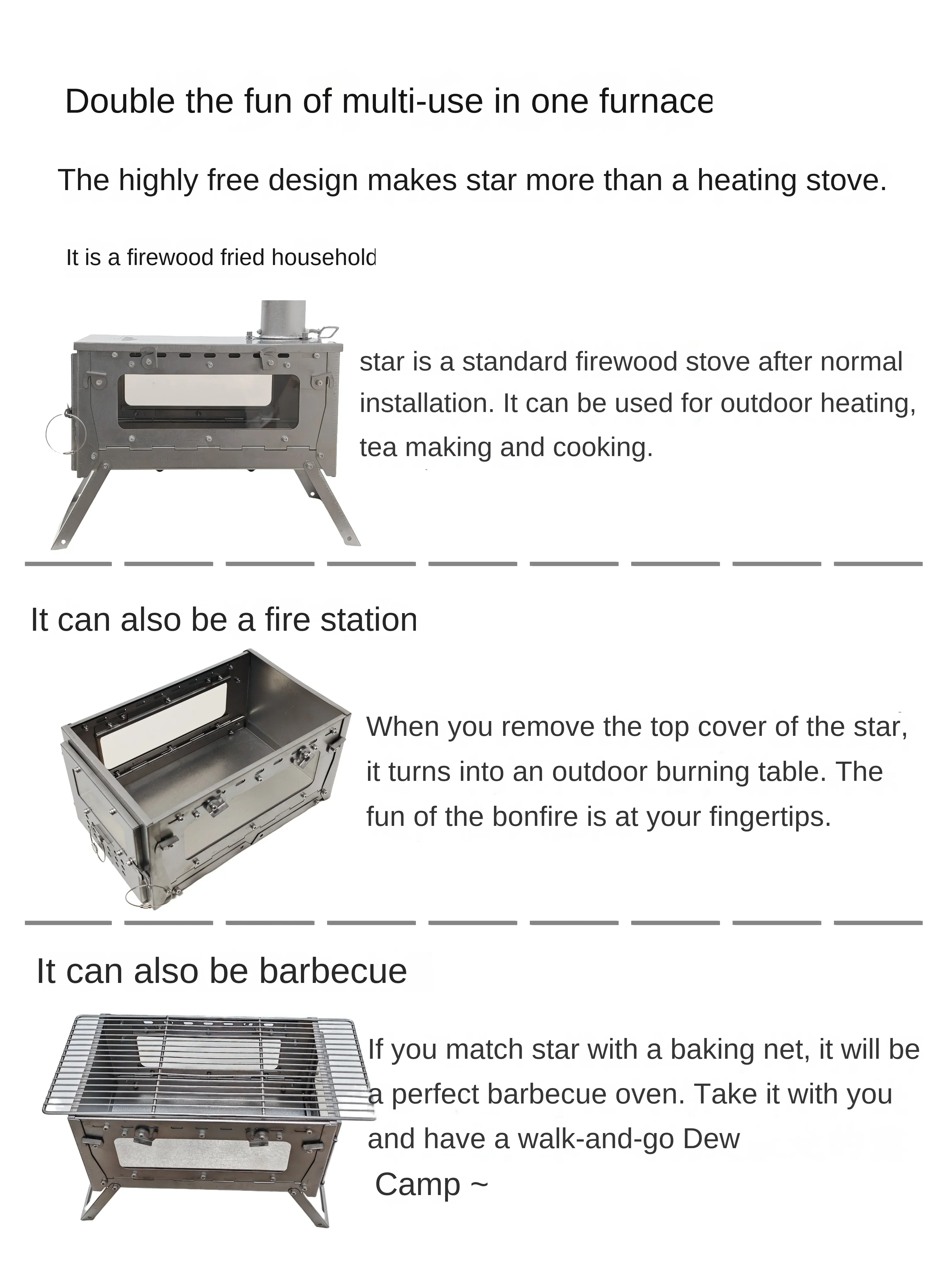 Wt star-tiチタン合金折りたたみ薪ストーブ,ストーブ - Outdoor Camping Outlet のレビューと価格