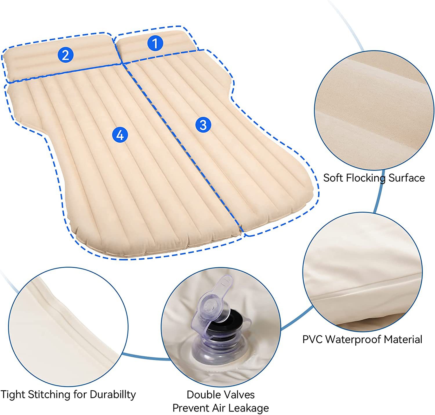 車用ポータブルインフレータブルベッド,テスラタイプ,SUVリ - Outdoor Camping Mattress のレビューと価格