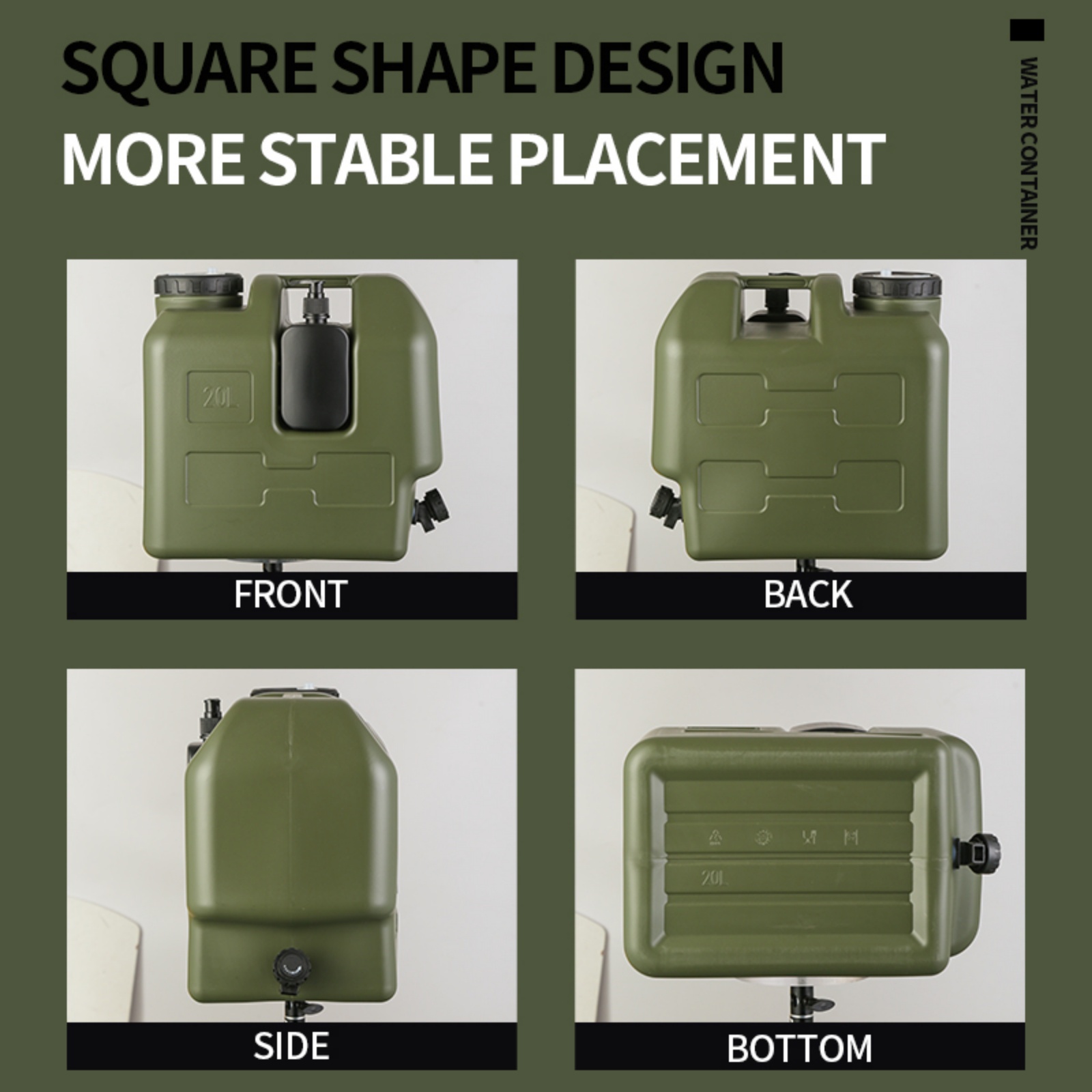 15/20Lポータブルキャンプ用ウォータージャグ、蛇口と石鹸 - Outdoor Camping Water Tank のレビューと価格