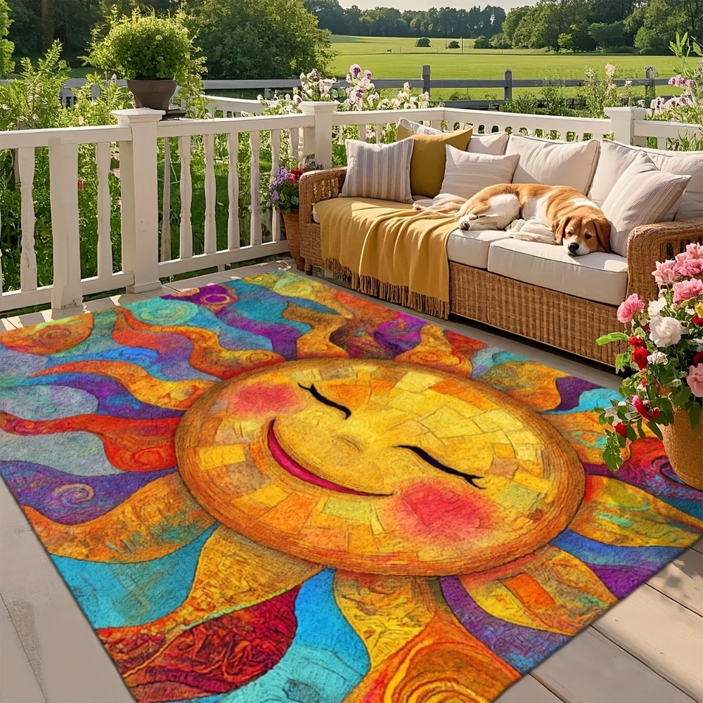 多色大型エリアラグ 2Dフラットプリント 滑り止め屋外フロア - Outdoor Camping Mats Large のレビューと価格
