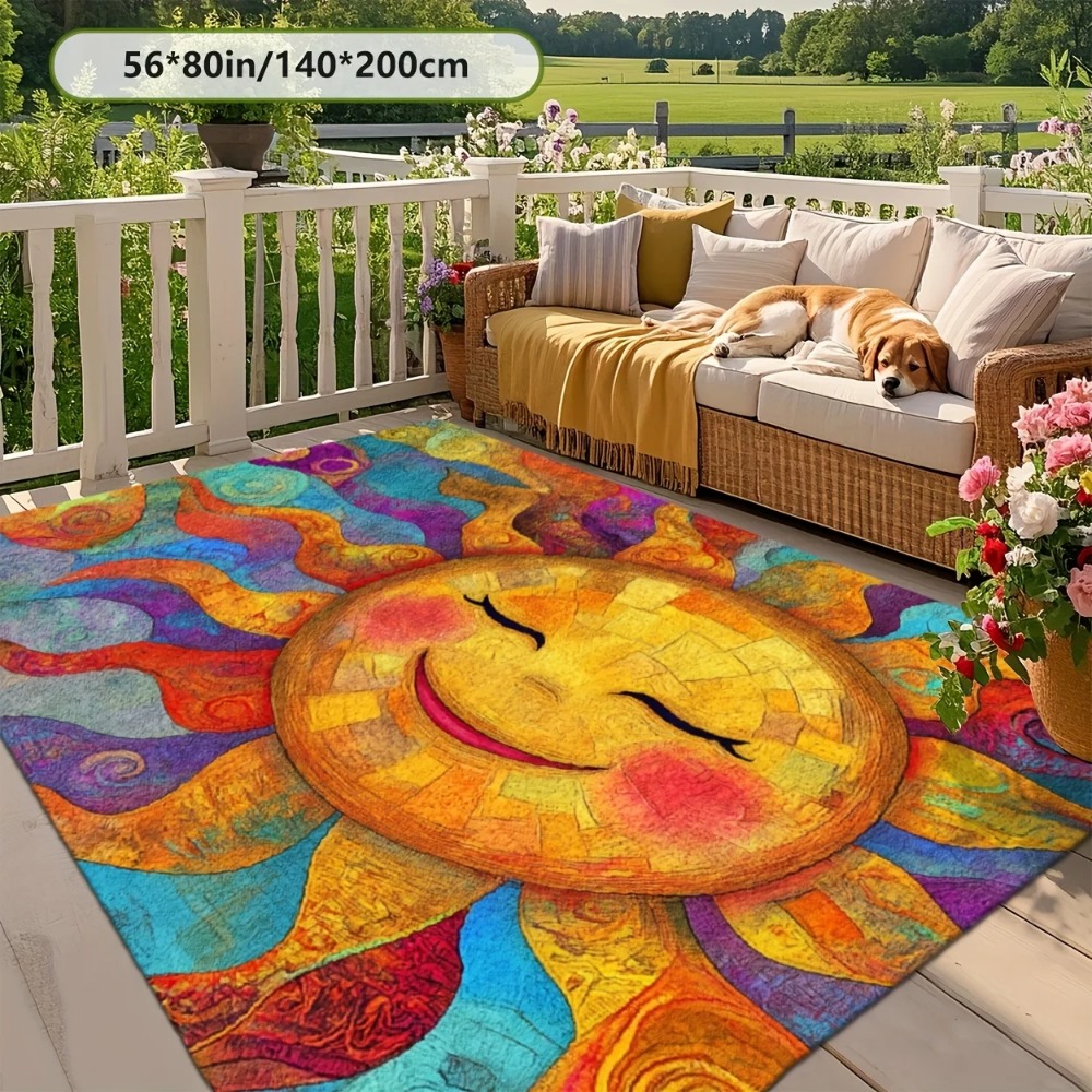 多色大型エリアラグ 2Dフラットプリント 滑り止め屋外フロア - Outdoor Camping Mats Large のレビューと価格