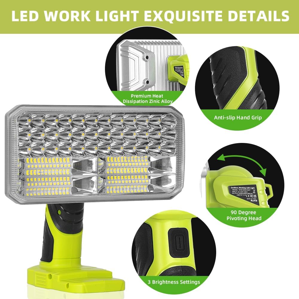 40W 4200LM コードレス LED 懐中電灯 リョービ - Outdoor Camping Jobs のレビューと価格