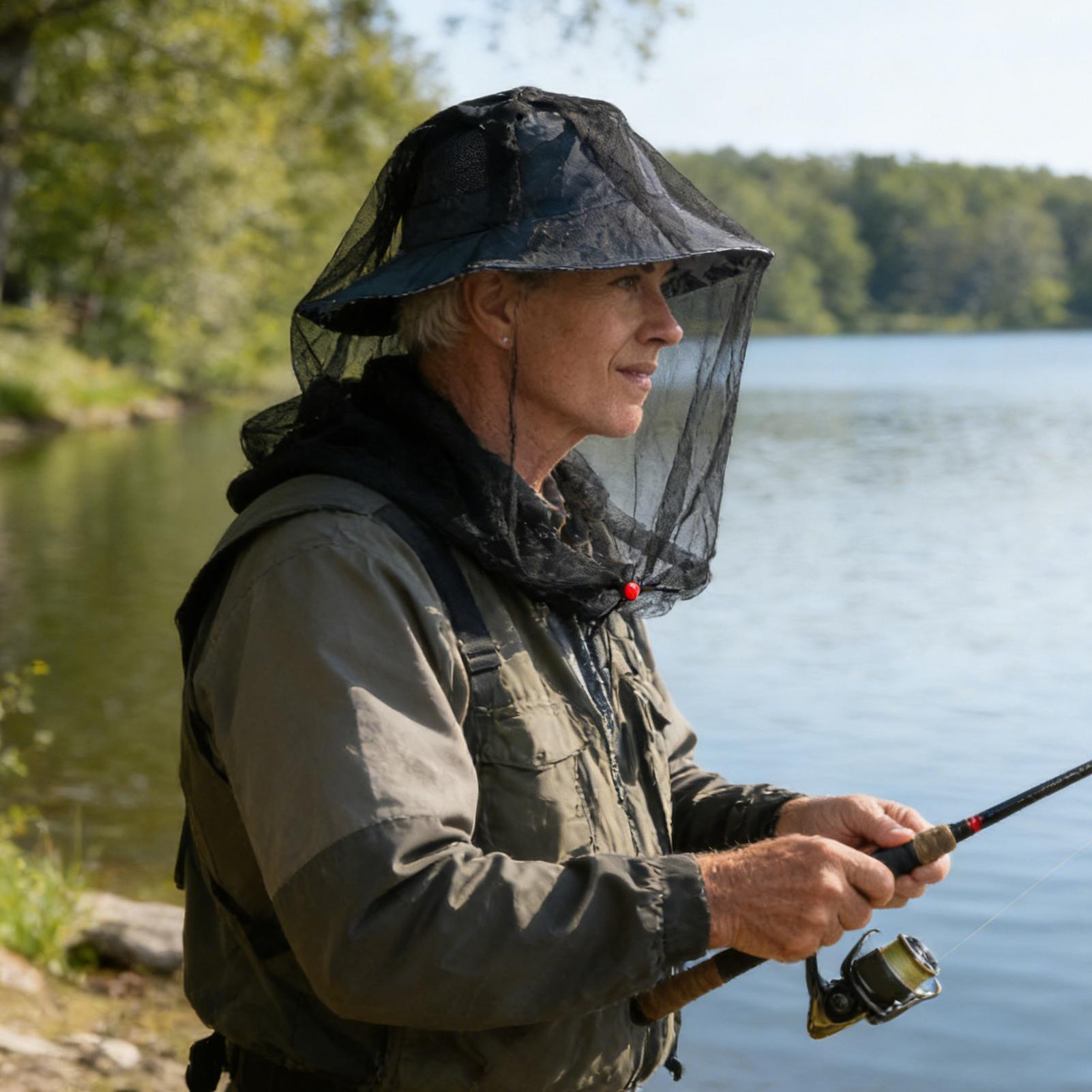 通気性のあるフライヘッドネット、巾着付きの細かいメッシュ蚊帳 - Outdoor Camping Mosquito Net のレビューと価格