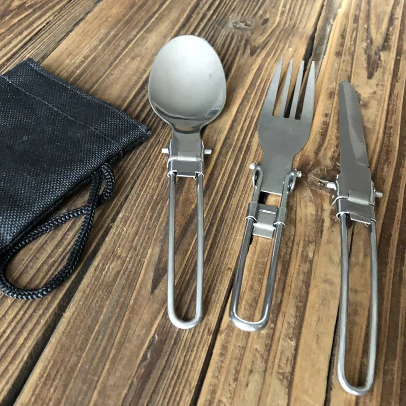 1-10 個折りたたみ式キャンプフォークとスプーンセットステ - Outdoor Camping Glamping Share のレビューと価格