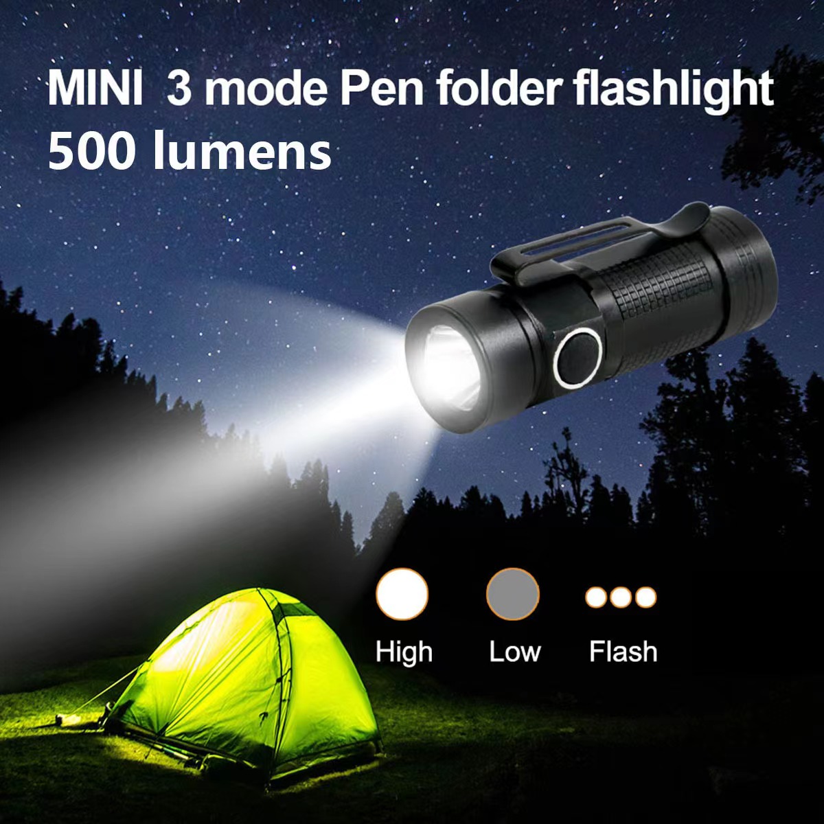 3個/セット 耐震強力ライト懐中電灯 アウトドアキャンプ用戦 - Outdoor Camping Glamping Share のレビューと価格
