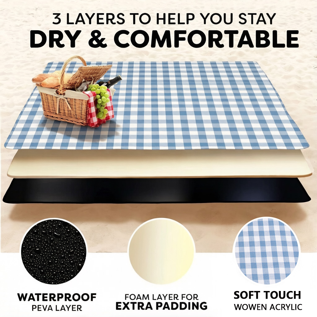 SSUNTAK 大型防水折りたたみピクニックブランケット 砂 - Outdoor Camping Mats Large のレビューと価格