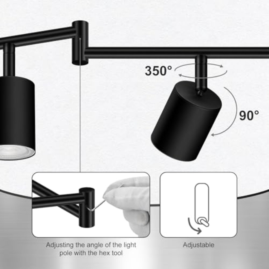 トラックイングフィクスチャ天井照明器具、マットブラックキッチ - Headlamp のレビューと価格