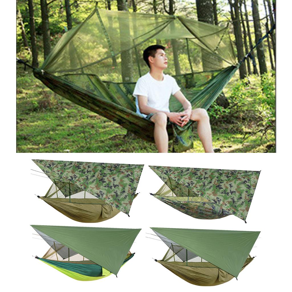 蚊帳と防水タープ付き屋外ハイキングハンモック、キャンプ、庭、 - Outdoor Camping Mosquito Net のレビューと価格