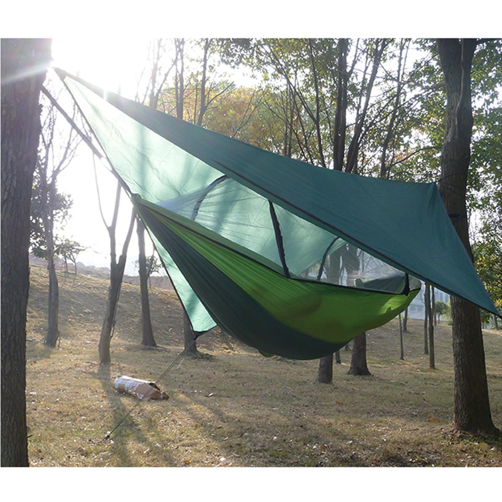 蚊帳と防水タープ付き屋外ハイキングハンモック、キャンプ、庭、 - Outdoor Camping Mosquito Net のレビューと価格