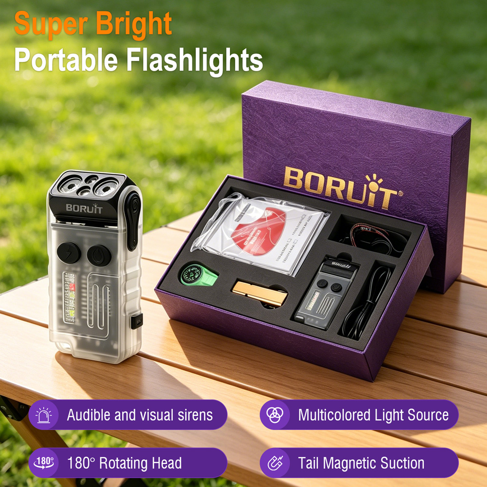BORUiT V20 EDC 懐中電灯 1000LM 超高輝 - Outdoor Camping Glamping Share のレビューと価格