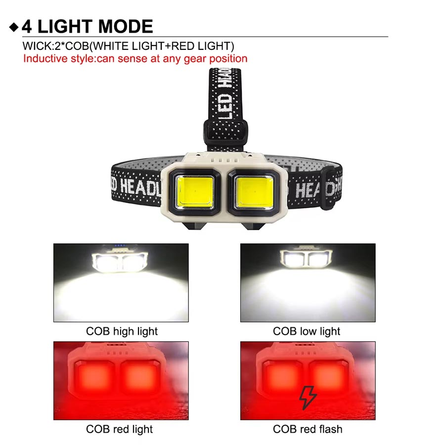 COB LED ヘッドランプ充電式ヘッドライト、屋外キャンプ - Outdoor Camping Jobs のレビューと価格