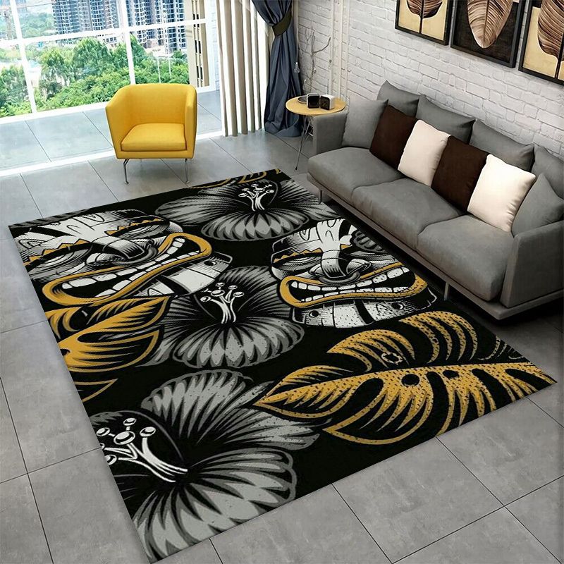 マヤマスクアステカトーテム大面積ラグ滑り止め耐久性カーペット - Outdoor Camping Mats Large のレビューと価格