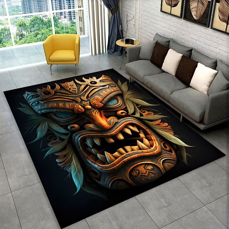 マヤマスクアステカトーテム大面積ラグ滑り止め耐久性カーペット - Outdoor Camping Mats Large のレビューと価格
