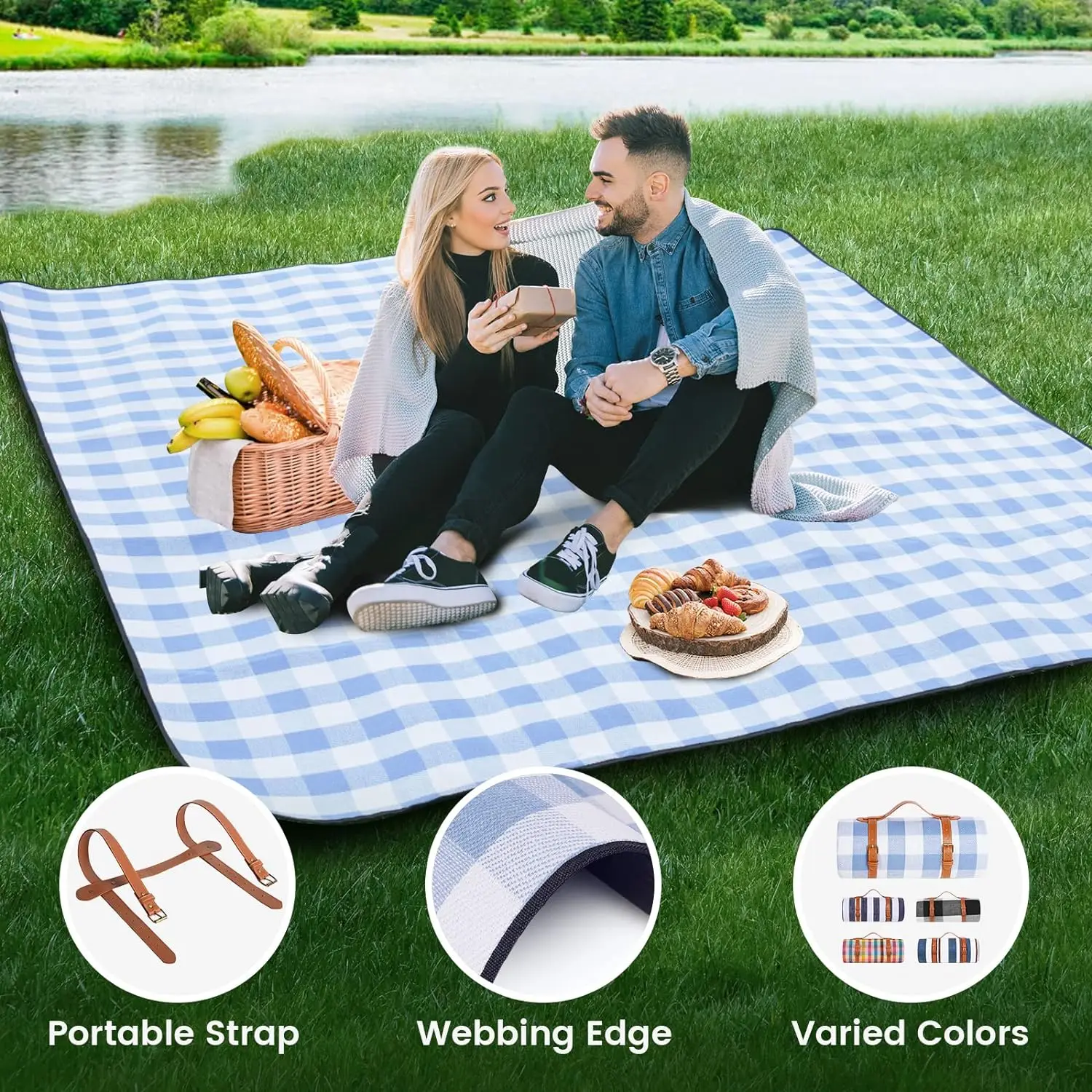 ZHUOHUA ピクニックブランケット特大、防水折りたたみ式 - Outdoor Camping Mats Large のレビューと価格